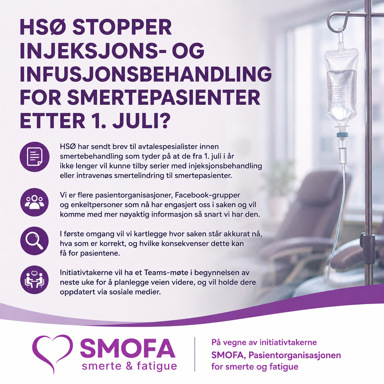 Artikkelbilde til artikkelen Kutt av injeksjon- og infusjonsbehandlinger